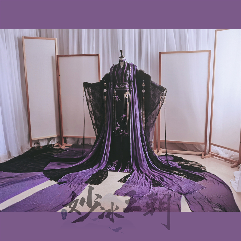 【Miaobing Dynasty】Original Design Ancient Style Cos Non-Attribute Ancient Costume Black and Purple Private Design Oc【Tingyun Luoyue】