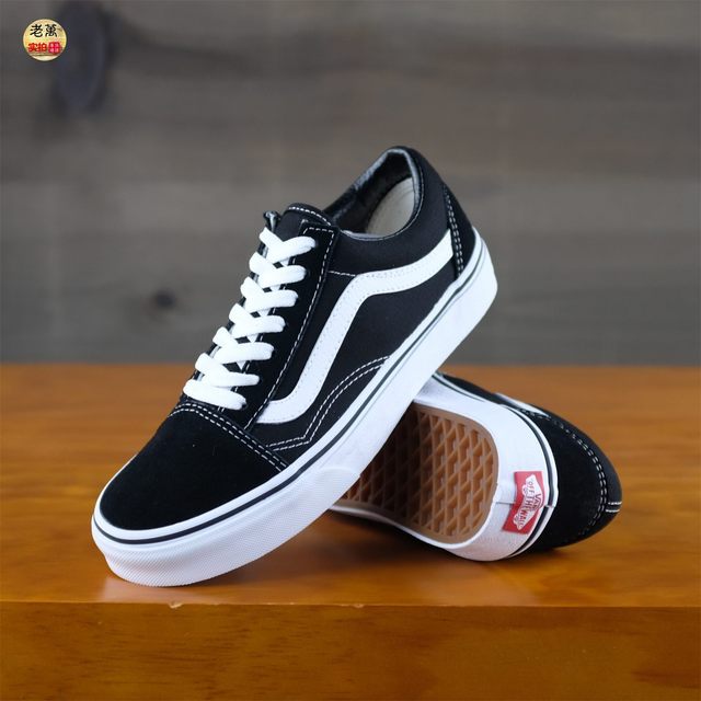 Lao Wan VANS oldskool black and white classic OS low-top canvas shoes VN000D3HY28