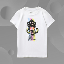 Li Ning 2021 Summer Girls Short Sleeve T-shirt Middle School Children's Crewneck Cotton Sports Short Sleeve T-shirt YHSR072