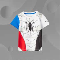Anta Children's New Male and Child Spider-Man Thin Knitted Short Sleeve Shirt 352129127 in Summer 2021