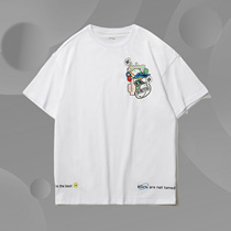 Li ning short sleeve T-shirt ladies 2021 summer new casual printing round neck loose sports half sleeve AHSR776