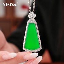 VISING jewelry high ice horse material chrysoprase agate Wushi brand national style gift pendant necklace comparable to jade