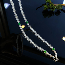 VISING jewelry natural water foam jade quartz jade 6mm beaded versatile chain necklace comparable to jade