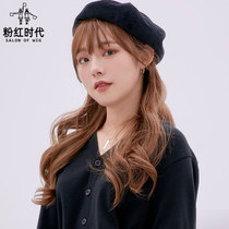 In the pink era long hair temperament face repair long curly hair big waves the whole wig natural matte light and light full hair cover