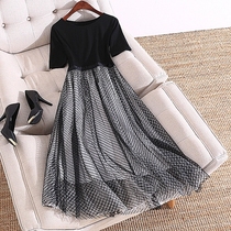 Small girl thin short dress summer 2021 new very fairy large size belly cover-up age-reducing Western skirt