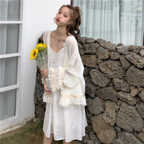 Summer 2021 new ins foreign style retro design fairy sunscreen cardigan thin chiffon shirt coat women