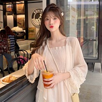 Summer fairy suspenders dress very fairy short shawl chiffon shirt cardigan coat thin sunscreen women