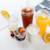 pet milk tea juice cold drinks cup transparent thickened disposable plastic cup customizable with high overdraft hardness good resistant