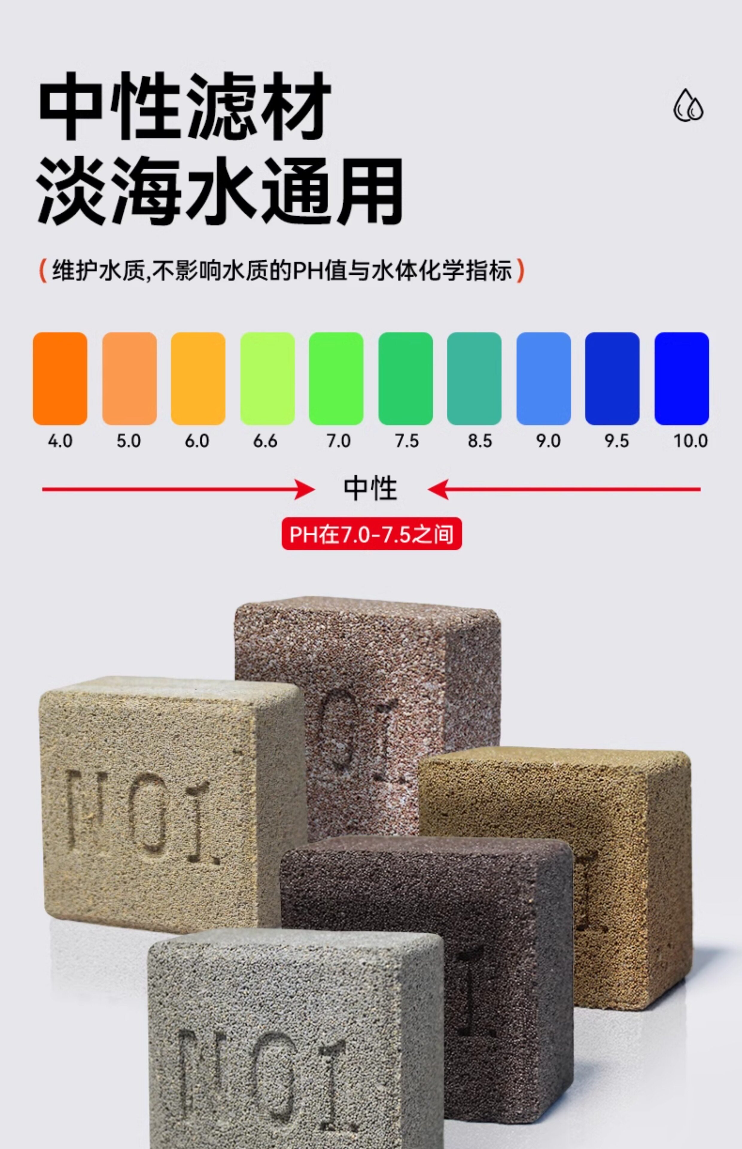 Фильтровальный материал 鱼缸过滤材料奈米小方砖细菌屋滤材纳米培菌方砖硝化细菌净化水质