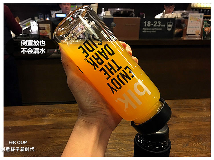 Sáng tạo blk ly đơn giản cốc nước màu đen với cốc đặt tay chai sinh viên nam và nữ cốc cầm tay - Tách bình tập hút cho bé