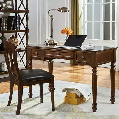American country desk European home computer desk Study simple desk Bedroom solid wood desk 1 2 meters