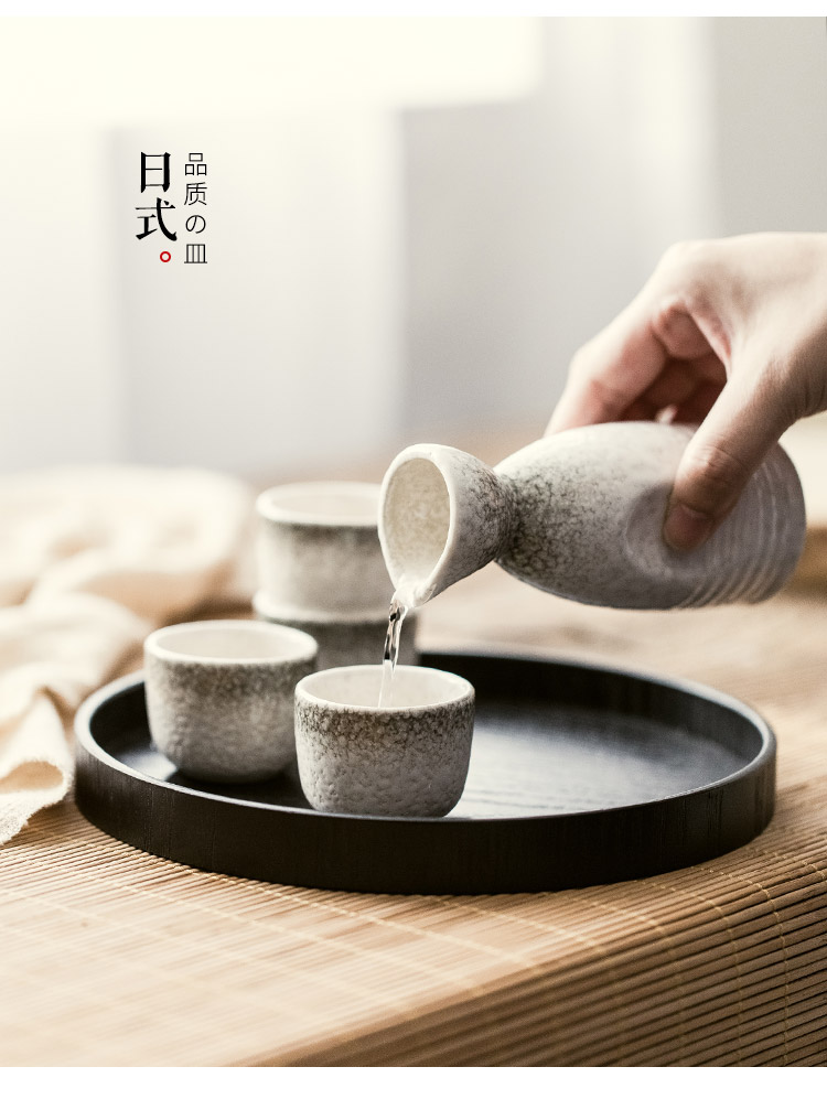 Rượu sake theo phong cách Nhật Bản đặt rượu men màu men retro màu vàng rượu vang rượu vang rượu vang rượu vang ly rượu giá để rượu độc đáo