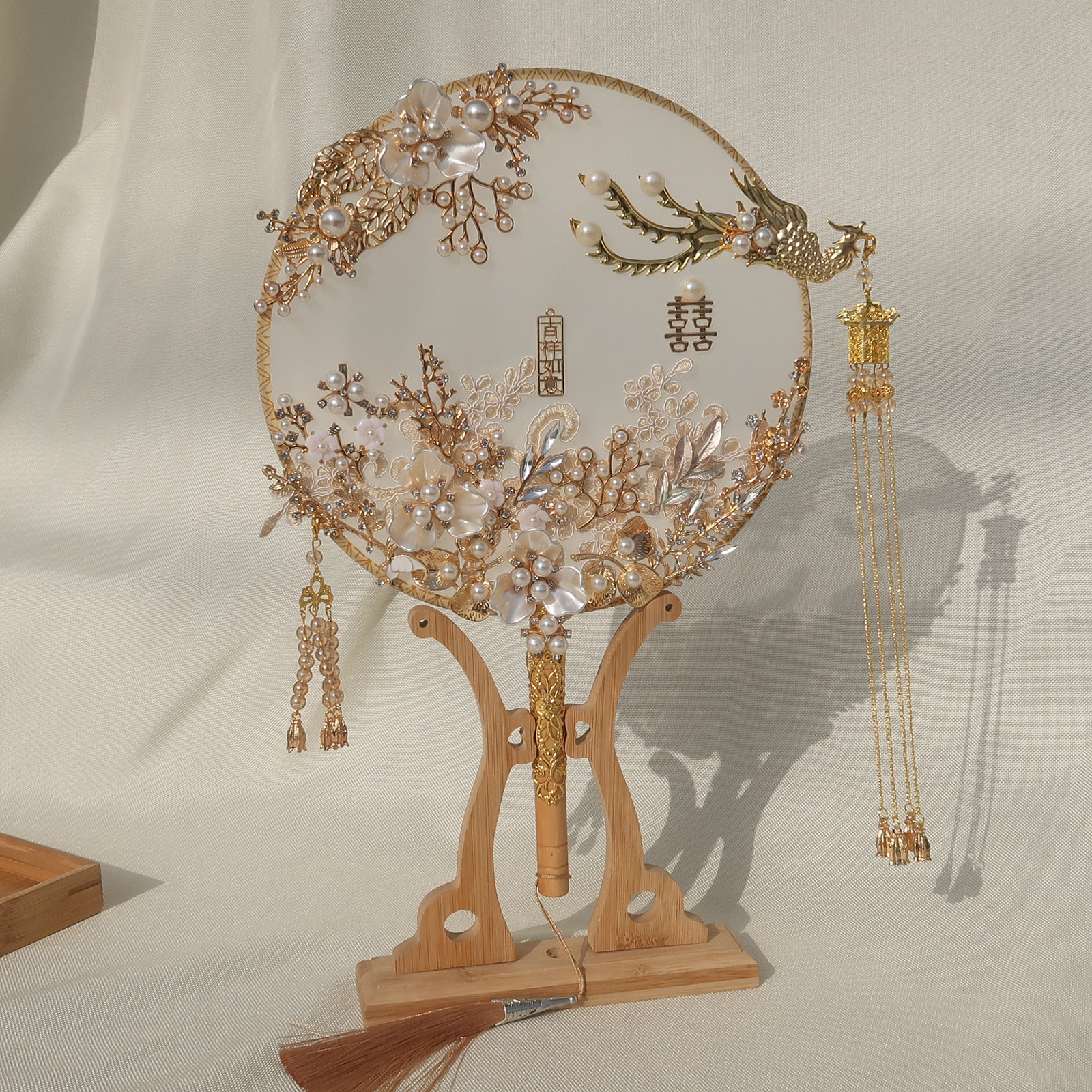 Champagne bride Chinese wedding group fan fan fan fan fan fan fan fan fan fan fan fan fan DIY material pack