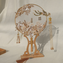 Champagne bride Chinese wedding group fan fan fan fan fan fan fan fan fan fan fan fan fan DIY material pack