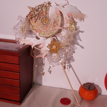 Bride marriage group fan diy fan fan fan fan fan wedding handheld Xiuhe fan Phoenix Han clothing double lap finished product