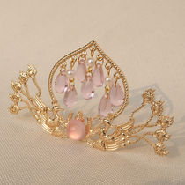 Late Chanting Original Ancient Wind Flow Su Pearls Fairy Hair Crown hair Fork Hanfu Accessories and Accessories Walk