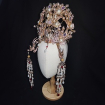 New Chinese style old style Han wedding fengguanxia clothing bride marriage headdress Chinese wind flower marry marital accessories