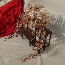 Yuequn original bride Chinese wedding Handicrafts hand-made bead Xiu Xiu Long Fengxiu light luxury custom crown decoration