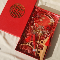 Chinese wedding Xiuhe hands with flower cluster fan marriage bride diy material bag married fan high-end fan fan fan