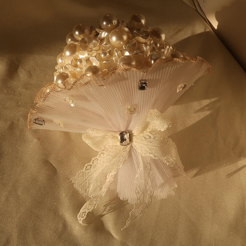 Pearl Diamond Hand with Crown Senior Sense Bride Married Wedding Dressing Crystal Scepter DIY Material Pack