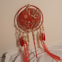 Bride fan wedding wedding wedding wedding hand-held Flower Chinese wedding handmade with Xiuhe DIY double-sided Group fan