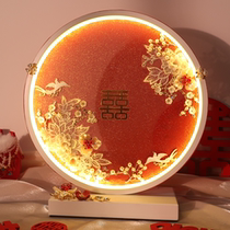 Wedding table lamp wedding room headlights bedroom long lamp romantic gift festivity red newlywed newcomers accompanied by a comedy light