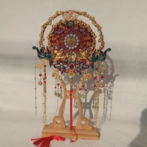 Bride Xiuhe fan fan wedding married hand-made double-sided high-end Chinese fan red wedding fan finished product