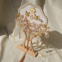 Wedding cluster fan bride champagne Chinese wedding DIY material bag Xiu fan fan out married hand holding flowers