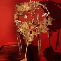 Bride fan fan fan gorgeous flower of classical Han clothing photograph handheld fan Xiuhe clothing married Chinese handheld flowers