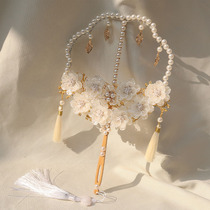 Wanyin original Camellia Lolita Fan Female Ancient Wind Hollow Tassel Fan Hanfu Accessories Shooting Props