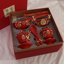 New wedding handcrafted little red book with the same modified teacup cup cup sets likes new wedding gift box package