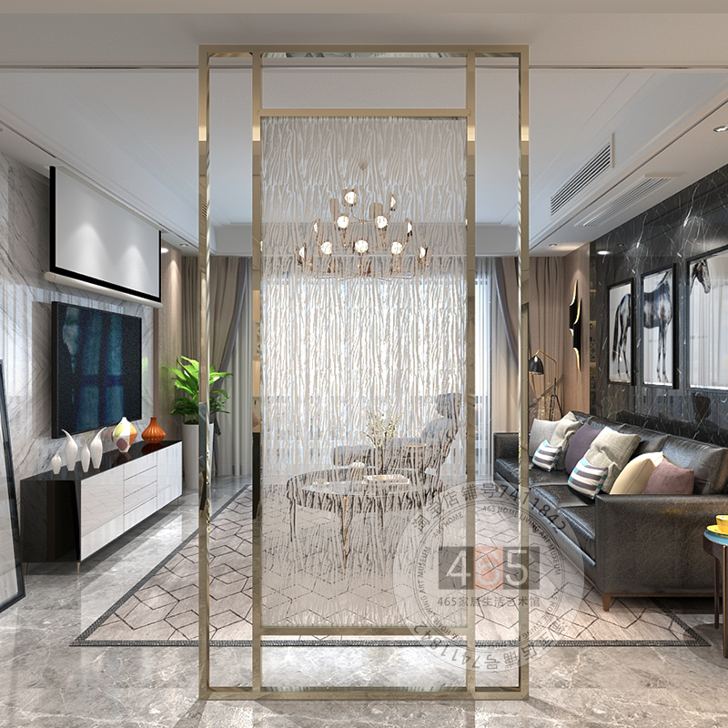 Art Glass Screen Guangdong manufacturer Direct sales Home entry Xuanguan Partition Light Extravagant Nordic Clip Silk Glass