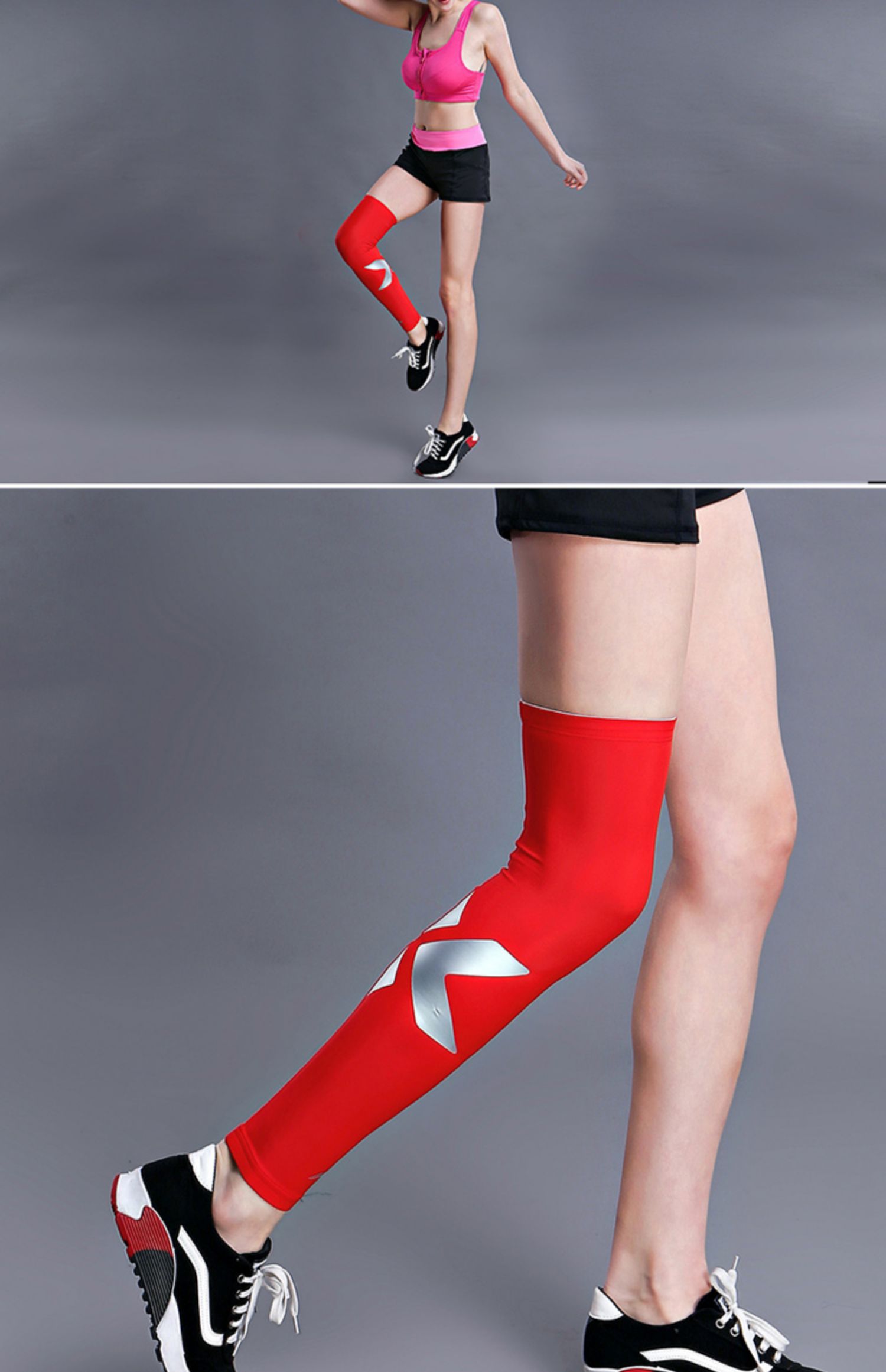 Li Ning bóng rổ bảo vệ đùi kéo dài xà cạp bảo vệ đầu gối chân bê bắp chân nam và nữ thể thao chạy ấm thiết bị bảo vệ vớ - Dụng cụ thể thao đai nẹp đầu gối