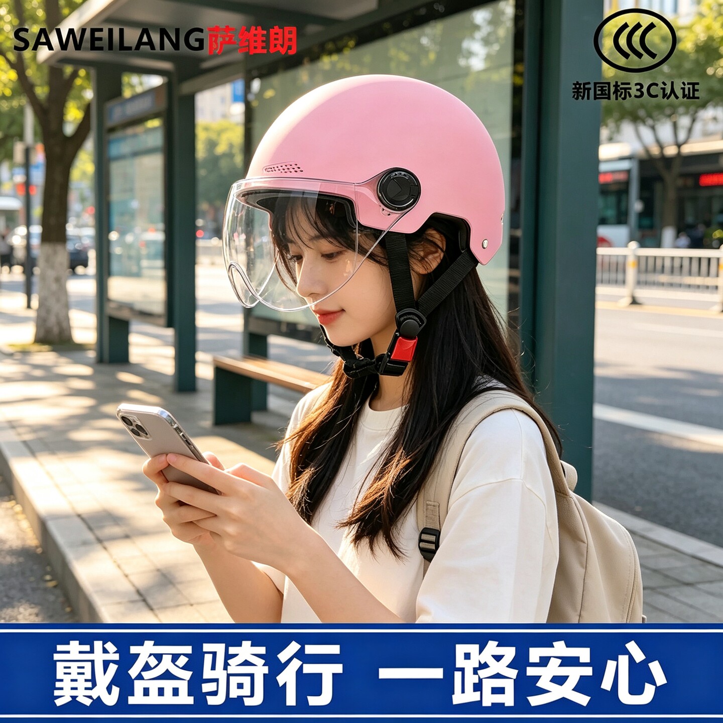 National 3C certified four-season general electric vehicle helmet