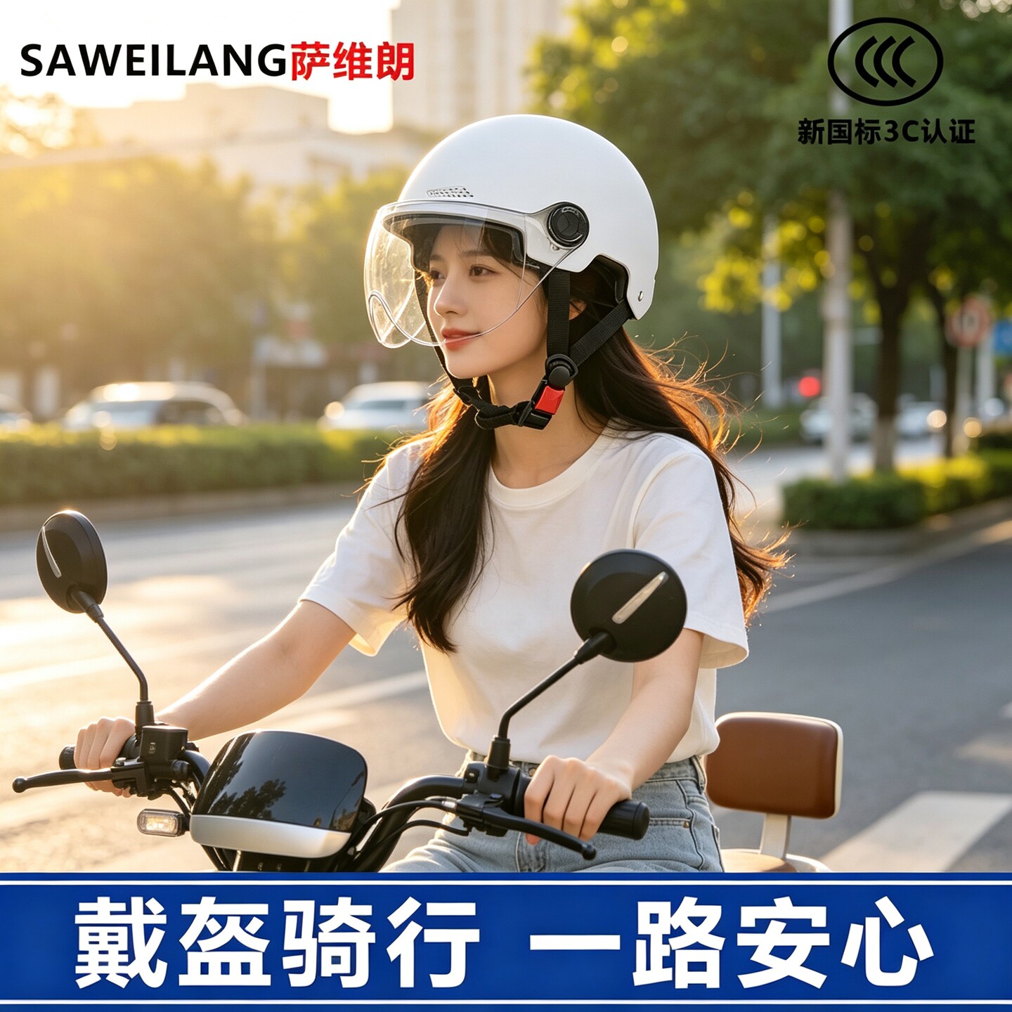 National 3C certified four-season general electric vehicle helmet