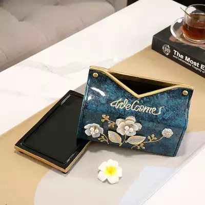 Tissue box living room light luxury sanitary paper box home creative napkin paper box modern simple Nordic ins Wind extraction type sanitary paper box