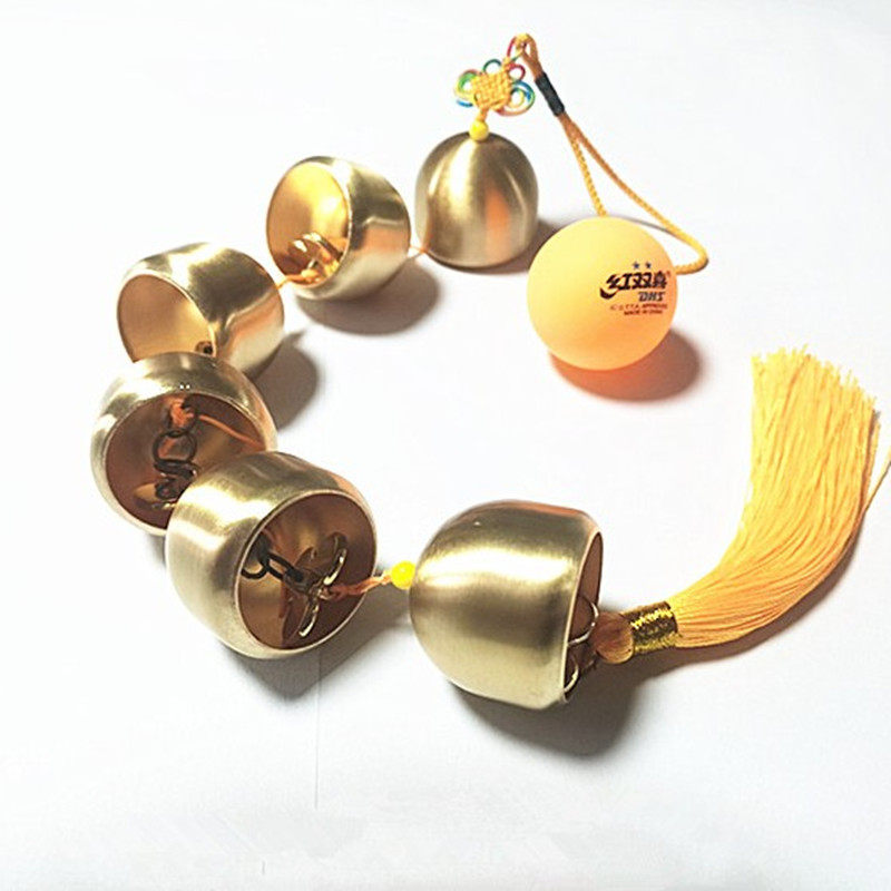 Copper bell pure copper bell feng shui wind chime pendant a string of multiple small bells shop doorbell pendant Chinese knot