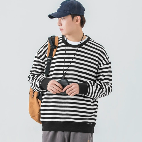 Демисезонная толстовка, утепленный японский ретро базовый приятный телу лонгслив, оверсайз, высокий воротник