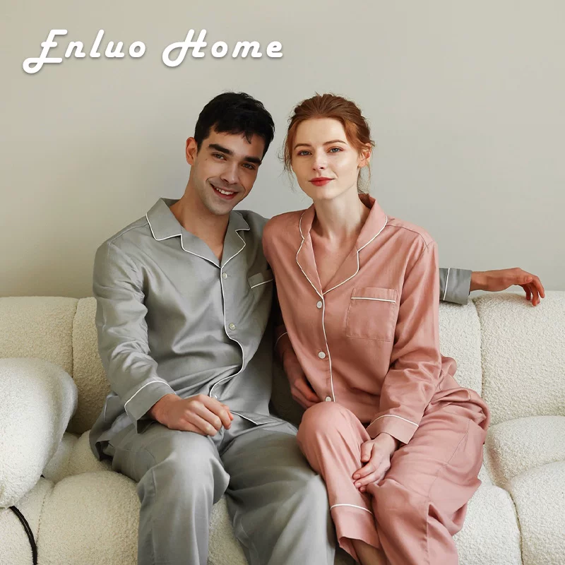 EnluoHome смесь хлопка Tencel шёлк женские пары пижама весна и осень помолвление свадебная домашняя одежда на длинный рукав