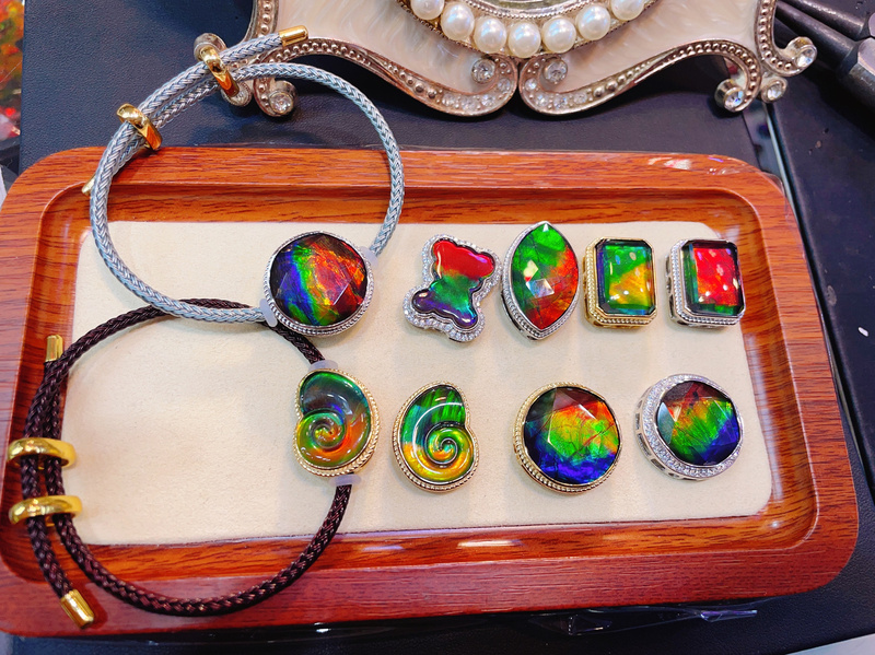 Canadian Spotted Stone Large Satellite Magic Box Bracelet 925 Silver Inlaid Pendant Necklace DIY Bracelet Bear Bracelet