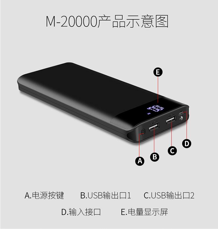 M20000 xách tay sạc kho báu dung lượng lớn mAh siêu mỏng Android Apple 6 điện thoại di động phổ điện thoại di động mini