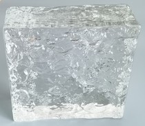 Hot melt glass brick partition wall transparent square crystal brick ice crystal pattern ultra-white solid glass brick manufacturer customized