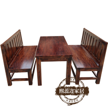  Xirui real wood bar table and chair Courtyard balcony Coffee table and chair Sofa deck combination leisure three-piece kit