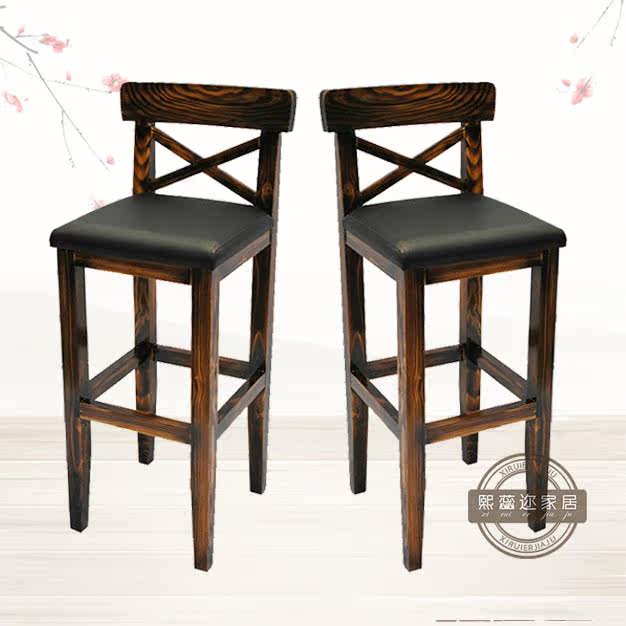 Promote Solid Wood Bar Stool High Footstool Carbonated Fire Wood Bar Bench Solid Wood Bar Bench Bar Stool