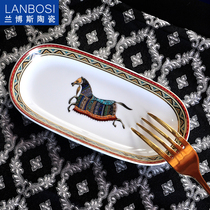 Eurostyle ceramic towel disc European style color painted soap Soap Dish soap Soap Dish Hotel hotel Bathroom Supplies