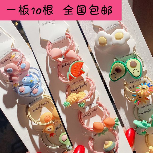 Baby zuckhead braid 10 root hair ring leather gluten suit little fresh cow oil fruit child cute cartoon animal hair ring