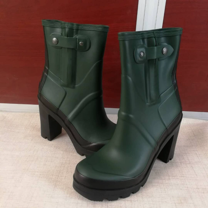 Giày đi mưa thời trang cao gót nữ của Anh Giày đi mưa dây kéo cao su chống trượt, chống thấm nước, thoải mái và chống mài mòn - Rainshoes