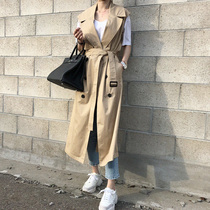 2022 Korean version Spring autumn season new black mid-length style suit waistcoat suit waistcoat woman sleeveless vest damp