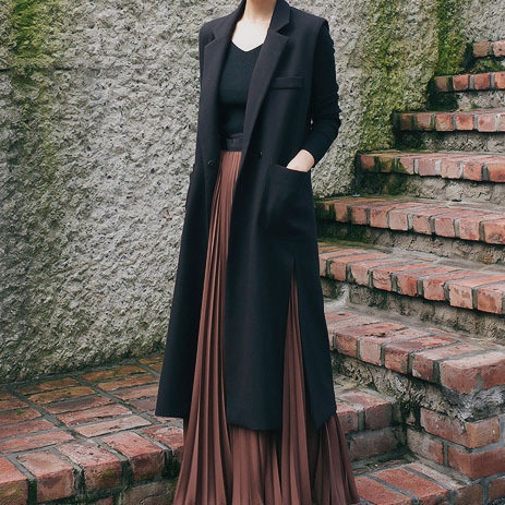 Spring and Autumn Korean Style Side-Slit Extended Length Blazer Vest for Women, Sleeveless Over-The-Knee Slimming Vest with One-Button Cardigan