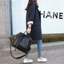 2021 Korean version of Black loose suit coat women long loose slim coat Joker long suit women